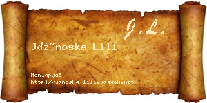 Jánoska Lili névjegykártya