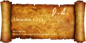 Jánoska Lili névjegykártya