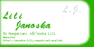 lili janoska business card